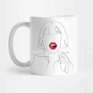 Girl Red Lips Funny Kiss Mug